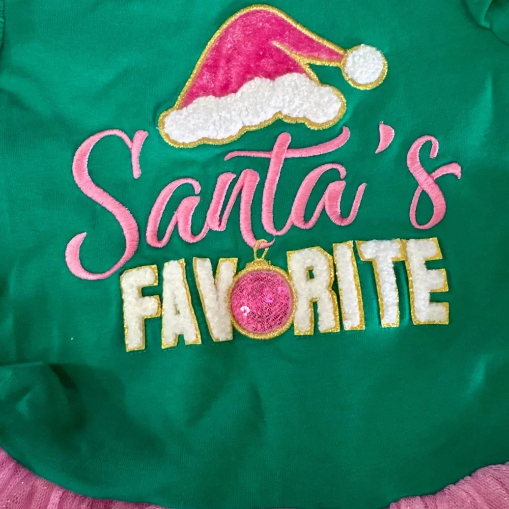 Counting Daisies Toddler Holiday‎ “Santa’s Favorite” Tutu Set – Size 2T